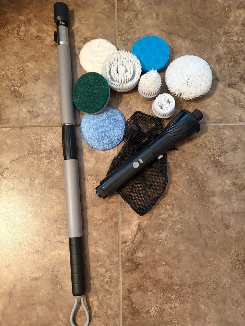 Shieldpro Electric Spin Scrubber Brush Set - Blue, White, Green
